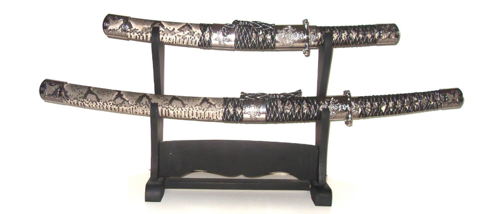 3-teiliges Samurai-Schwerter-Set, Modell "Schlange"