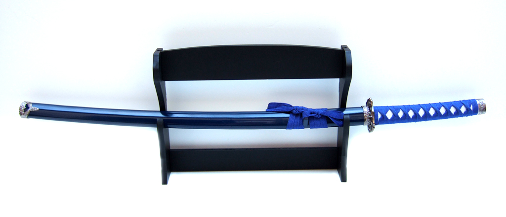 Samurai Katana blue with wallhanger 1