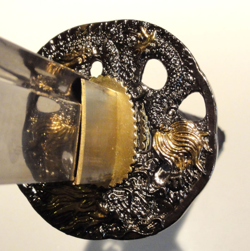 Damaskus Katana 2, handgefertigt, www.dekoschwerter.de