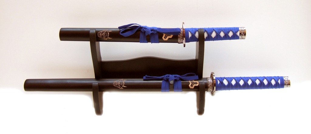 Samurai swords set, threeparted \"Kill Bill\" with wallhanger 1