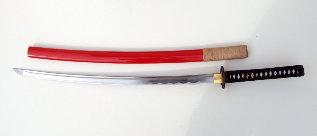 Jean Fuentes Katana Miruku – Schwarz, Kohlenstoffstahl-Klinge 70 Cm, Scharfe Kampfkunst-Waffe, Beidhändig
