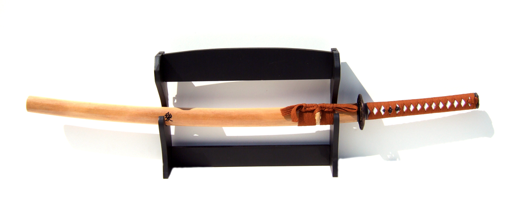 Samurai Katana \"Wood\", handmade with wallhanger 1