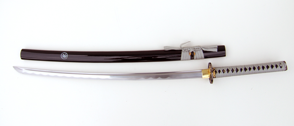 Samurai Katana "Ninjutsu", handgefertigt mit Katana-Ständer, www ...