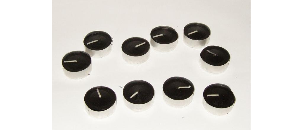 10er-Set Teelichter schwarz 1