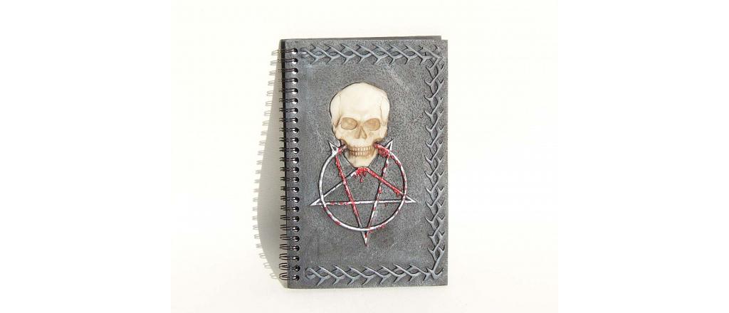 Notebook with pentagram and skull 1