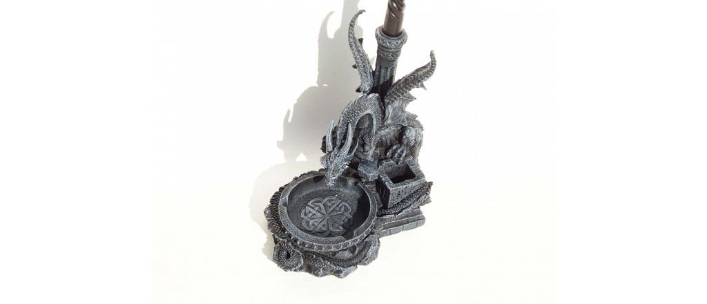 Dragon ashtray with candle and lighter holder 2