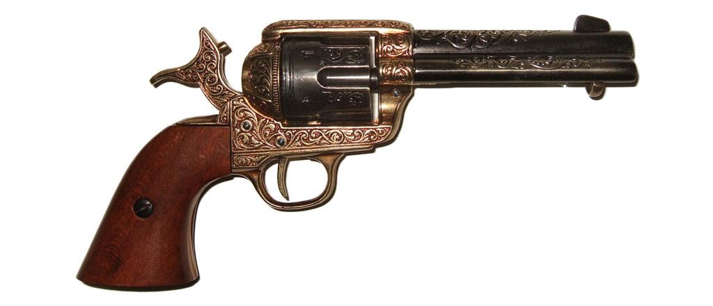 Denix .45 Colt Peacemaker, brass coloured - Replica 1