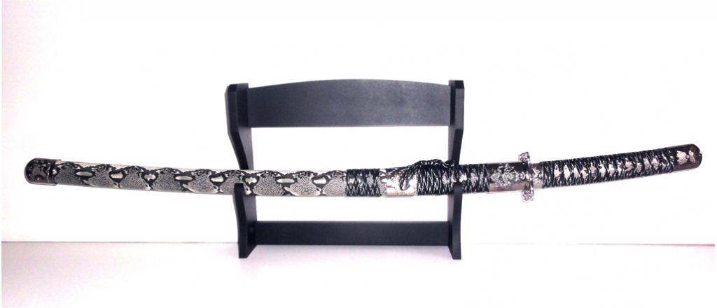 Samurai-Schwert, Katana, Modell Schlange mit Wandhalter 1