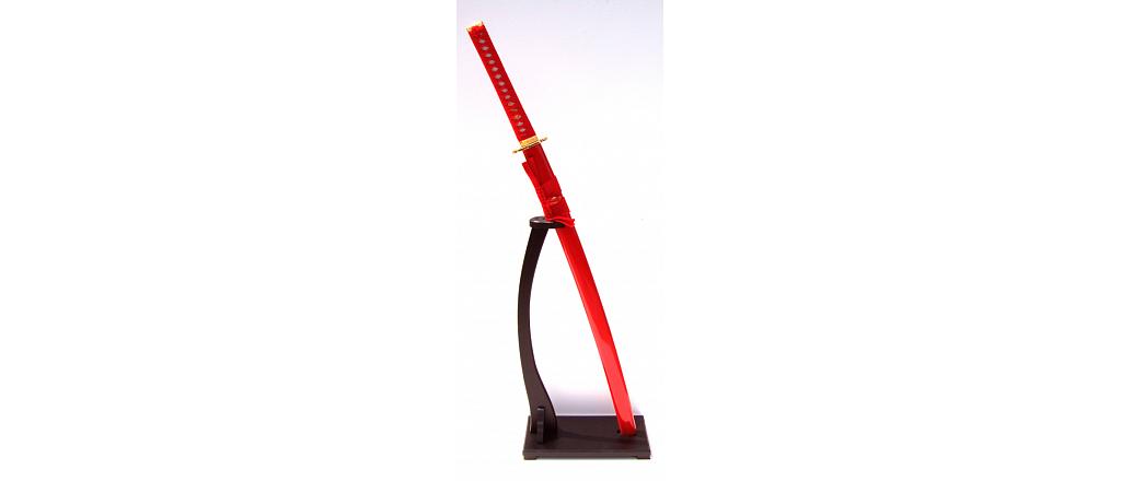 Samurai Katana red, handmade with katana stand 1