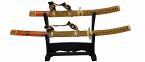 Samurai swords set, threepart, orange