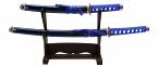 3-teiliges Samurai-Schwerter-Set, blau