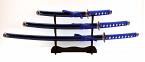 Samurai swords set, quartered, blue