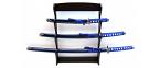 Samurai swords set, quartered, blue with wallhanger