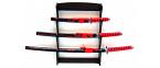 4-teiliges Samurai-Schwerter-Set "Bushido" mit Wandhalterung