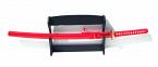Samurai Katana rot, handgefertigt mit Wandhalterung Samurai Katana rot, handgefertigt mit Wandhalterung