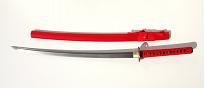 Damascus Katana red, handmade 2