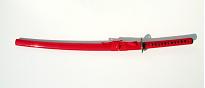 Damascus Katana red, handmade with katana stand 2