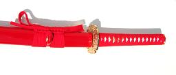 Samurai Katana red, handmade with katana stand 4