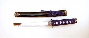 Samurai swords set, quartered, blue 4