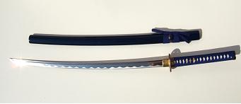 Samurai Katana blau, handgefertigt 4